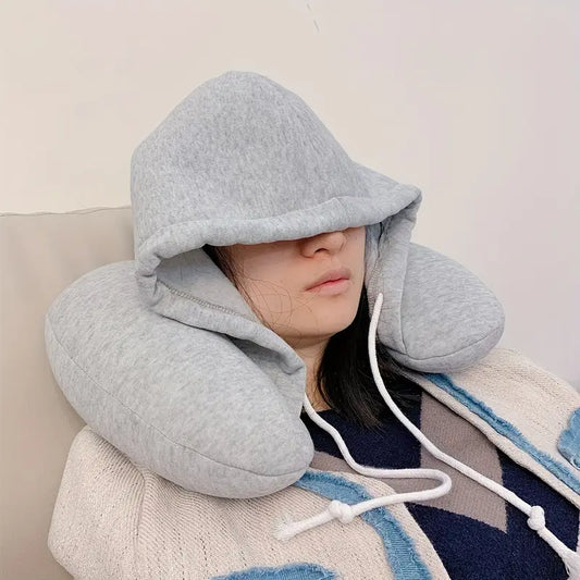 Hooded Travel Neck Pillow – Squishy, Supportive & Secretly Genius