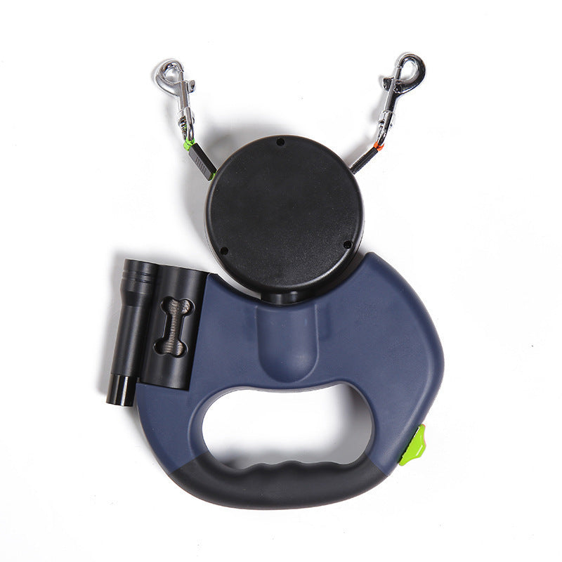 360° Tangle-Free Dual Dog Leash – Retractable & Swivel-Base for Hassle-Free Walks