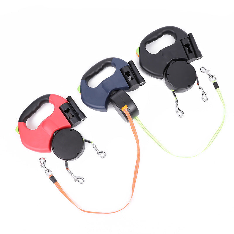 360° Tangle-Free Dual Dog Leash – Retractable & Swivel-Base for Hassle-Free Walks