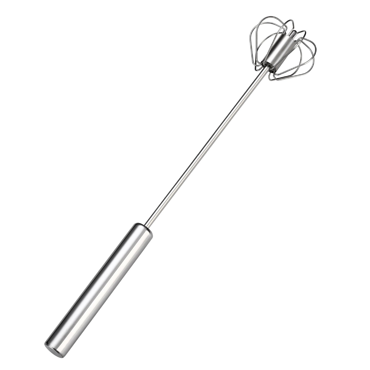 Push-Whisk Egg Beater – Semi-Automatic Stainless Steel Hand Mixer