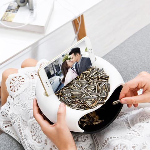 Sunflower Seed Tray – Dual-Layer Snack Bowl for Seeds & Shells