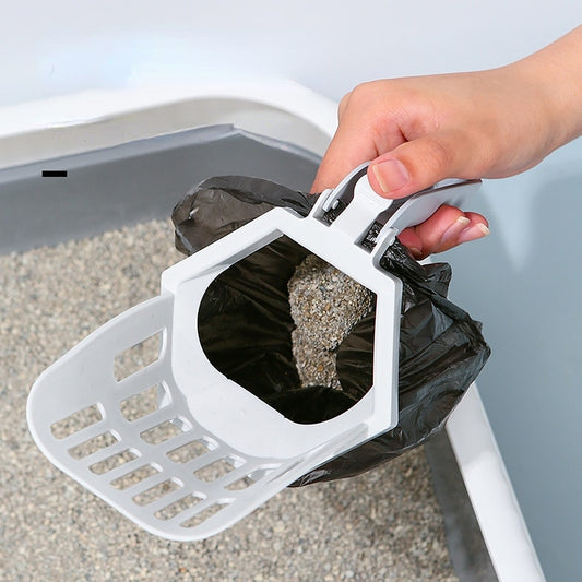 Cat Litter Scooper with Built-In Bucket – Mess-Free Waste Storage System