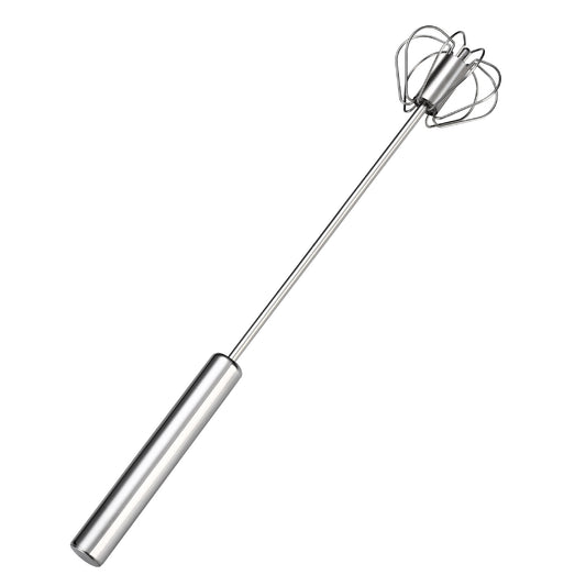 Push-Whisk Egg Beater – Semi-Automatic Stainless Steel Hand Mixer